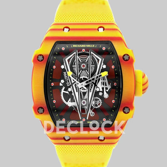 Replica Richard Mille RM 027-03 Tourbillon Rafael Nadal on Yellow Elastic Band - Replica Watches