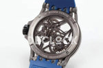 Replica Roger Dubuis Excalibur Spider Skeleton Flying Tourbillon with Blue Rubber Strap - Replica Watches