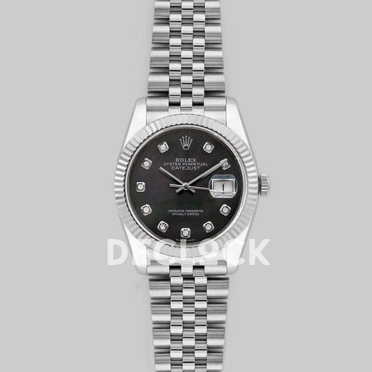 Replica Rolex Datejust 36 116234 Black MOP Dial with Diamond Markers - Replica Watches