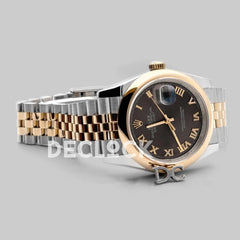 Replica Rolex Datejust 36 126201 Dark Rhodium Dial in Yellow Gold and Steel with Roman Markers - Replica Watches