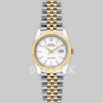 Replica Rolex Datejust 36 126283RBR White Dial in Yellow Gold and Steel with Stick Markers - Replica Watches