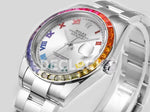 Replica Rolex Datejust 41 Silver Dial Rainbow Bezel - Replica Watches