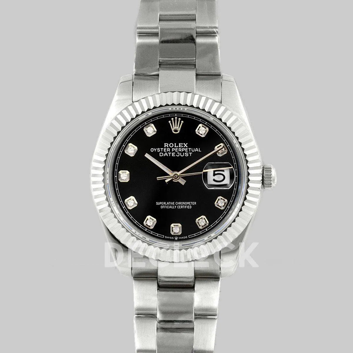 Replica Rolex Datejust II 36 116300 Black Dial Diamond Markers - Replica Watches