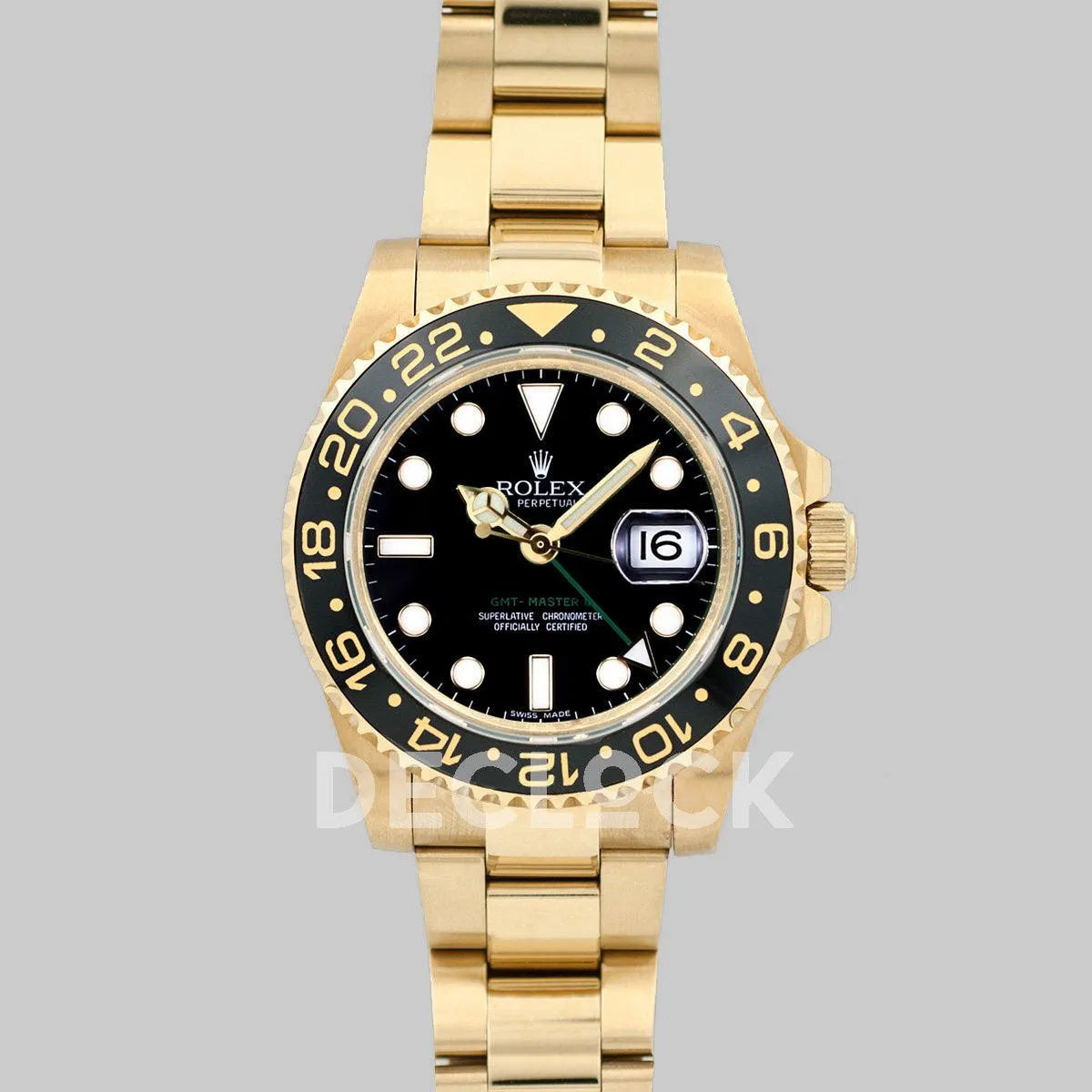 Replica Rolex GMT Master II 116718LN in Yellow Gold - Replica Watches