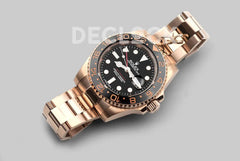 Replica Rolex GMT Master II in Rose Gold on Bracelet - Replica Watches