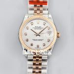 Replica Rolex Ladies Datejust 31 278271 White Dial in Everose Gold with Diamond Markers - Replica Watches