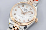 Replica Rolex Ladies Datejust 31 278271 White Dial in Everose Gold with Diamond Markers - Replica Watches