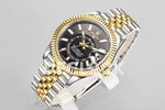 Replica Rolex Sky Dweller 2-Toned in Black Dial on Jubilee Bracelet - Replica Watches