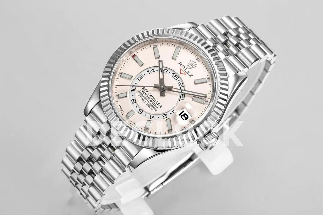 Replica Rolex Sky Dweller Steel in White Dial on Jubilee Bracelet - Replica Watches