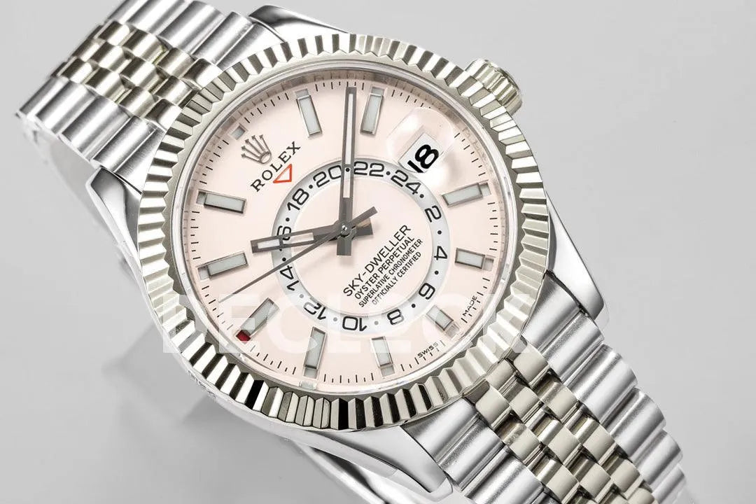 Replica Rolex Sky Dweller Steel in White Dial on Jubilee Bracelet - Replica Watches