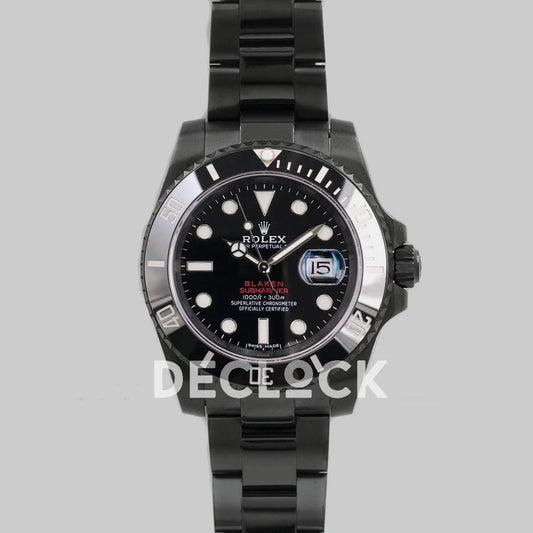 Replica Rolex Submariner 116610 Black Dial in DLC Blaken Red - Replica Watches