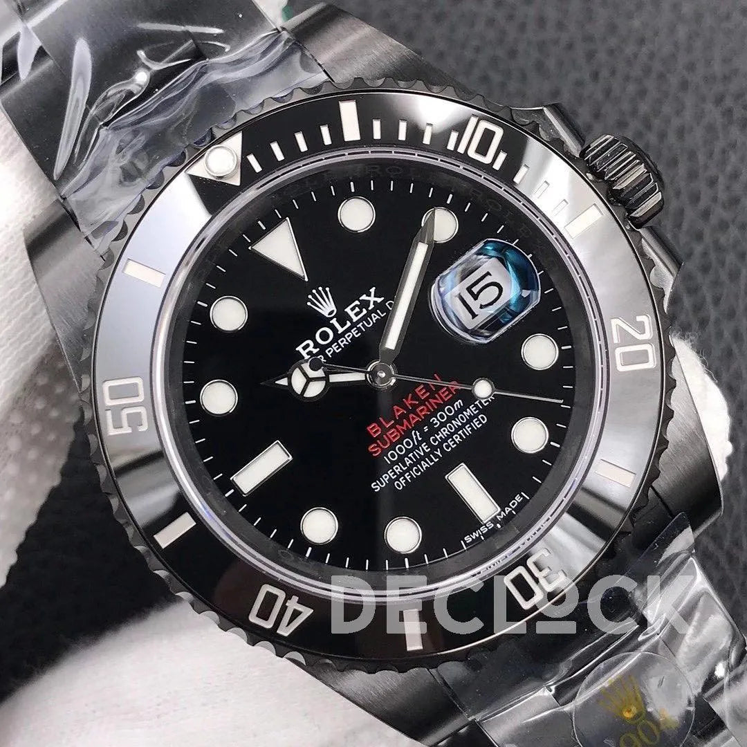 Replica Rolex Submariner 116610 Black Dial in DLC Blaken Red - Replica Watches