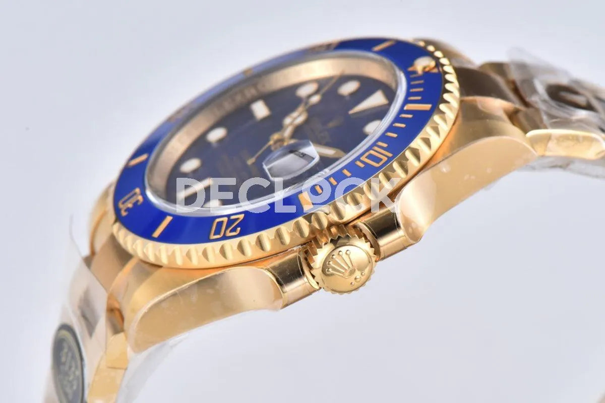 Replica Rolex Submariner 116618LB Blue Ceramic in Gold - Replica Watches