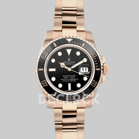 Replica Rolex Submariner 166160 in Rose Gold on Bracelet - Replica Watches