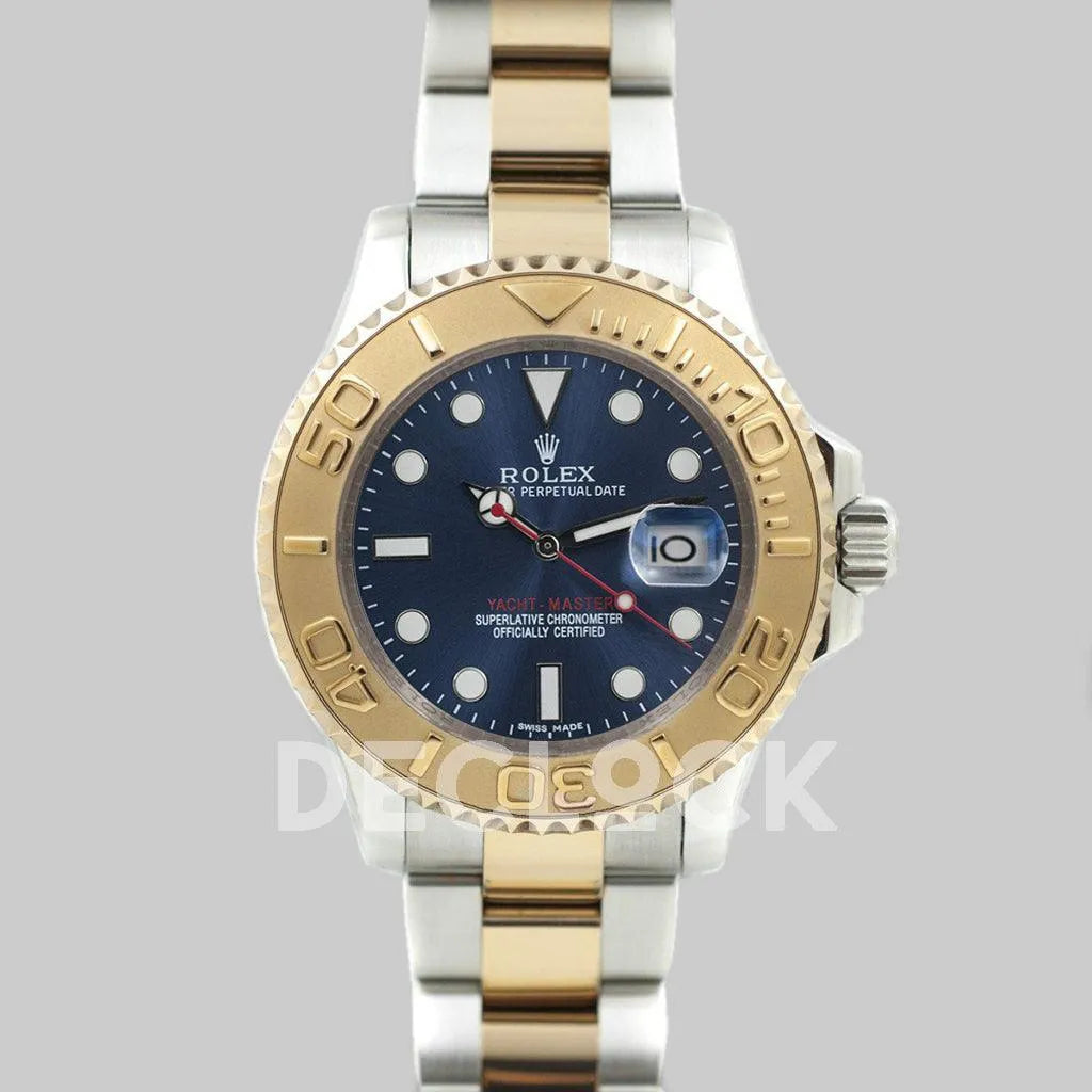 Replica Rolex Yacht Master 116622 Yellow Gold Blue Dial in Two Tone - Replica Watches