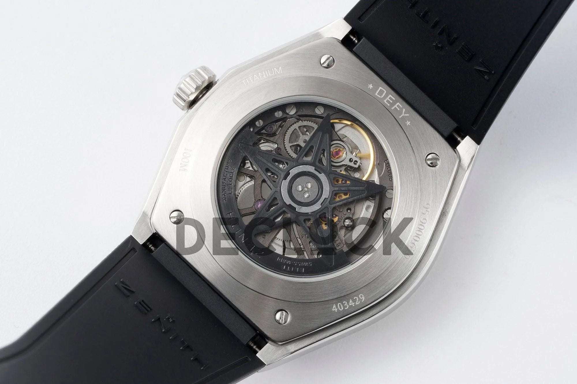 Replica Zenith Defy Classic Skeleton Black Dial on Black Rubber Strap - Replica Watches