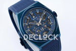 Replica Zenith Defy Classic Skeleton Full Blue on Blue Rubber Strap - Replica Watches