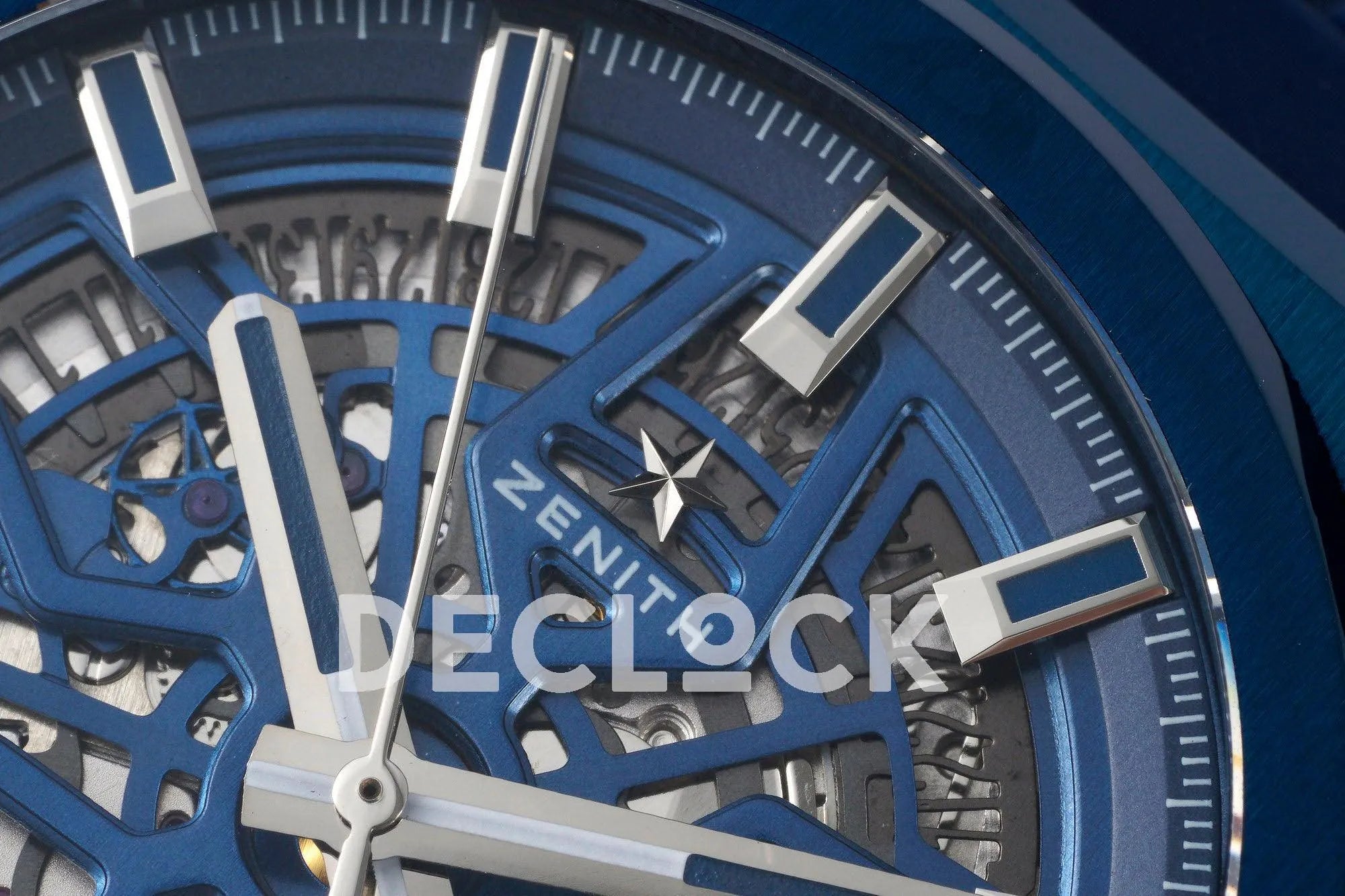 Replica Zenith Defy Classic Skeleton Full Blue on Blue Rubber Strap - Replica Watches