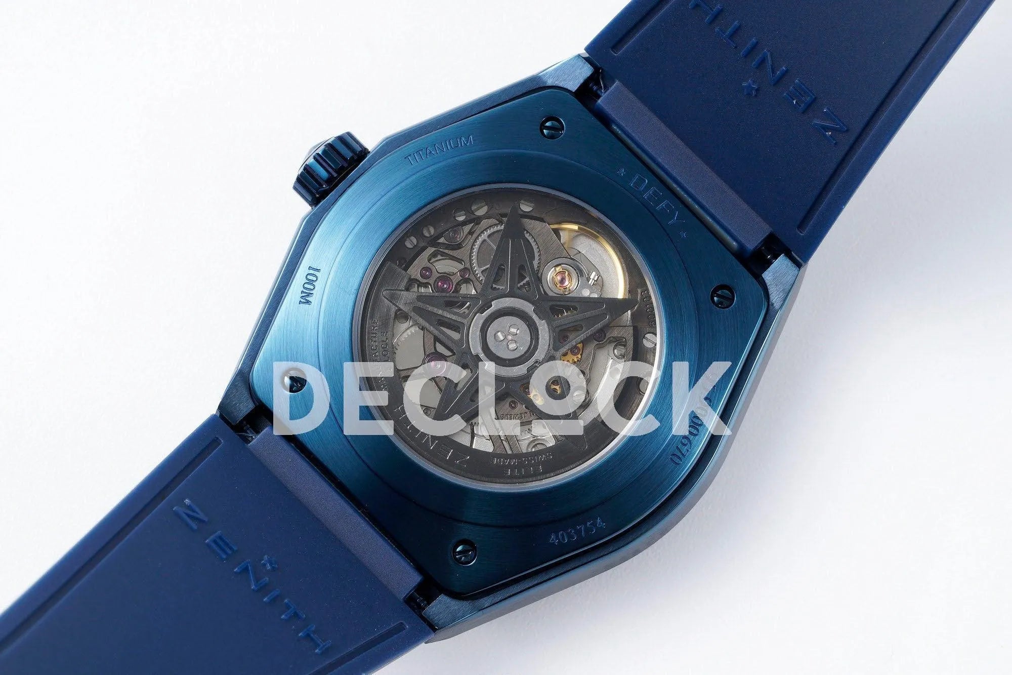 Replica Zenith Defy Classic Skeleton Full Blue on Blue Rubber Strap - Replica Watches